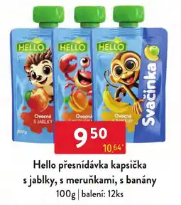 Qanto Hello přesnídávka kapsička s jablky, s meruňkami, s banány nabídka