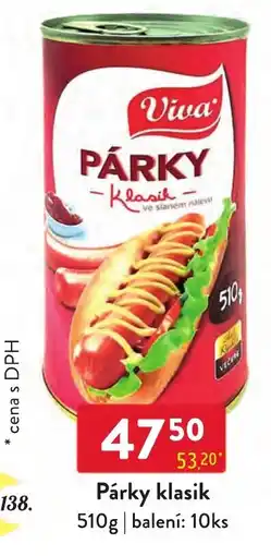 Qanto Viva Párky klasik nabídka