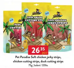 Qanto Pet Paradise soft chicken jerky strips nabídka