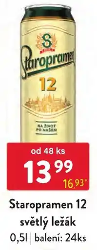 Qanto Staropramen 12 světlý ležák nabídka