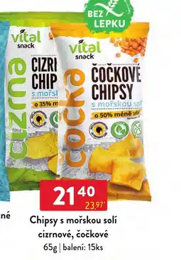 Qanto vital snack chips s mořskou solí cizrnové, čočkové nabídka