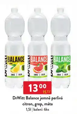 Qanto DrWitt Balance jemně perlivá citron, grep, máta nabídka