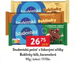 Qanto Studentská pečet s liskovými oříšky Bublinky bile, karamelova nabídka