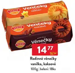 Qanto Sedita věncečky vanilka, kakaové nabídka
