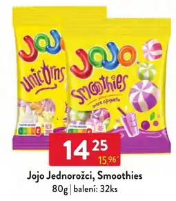 Qanto Jojo Jednorozči, Smoothies nabídka