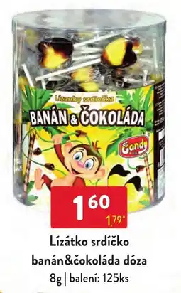 Qanto Candy lízátko srdíčko banán&čokoláda nabídka