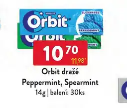 Qanto Orbit draže Peppermint, Spearmint nabídka