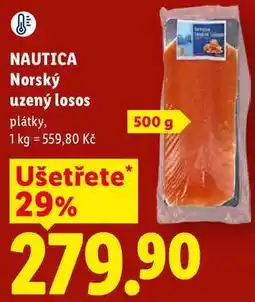 Lidl NAUTICA Norský uzený losos, plátky nabídka