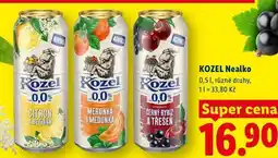 Lidl KOZEL Nealko, 0,5 l, různé druhy nabídka