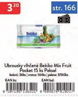 Qanto Ubrousky vlhčené Bebiko Mix Fruit Pocket Paksel nabídka