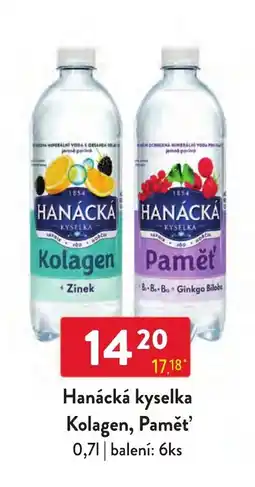 Qanto Hanácká kyselka Kolagen, Paměť nabídka