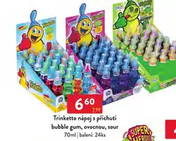 Qanto Trinketto nápoj s příchutí bubble gum, ovocnou, sour nabídka
