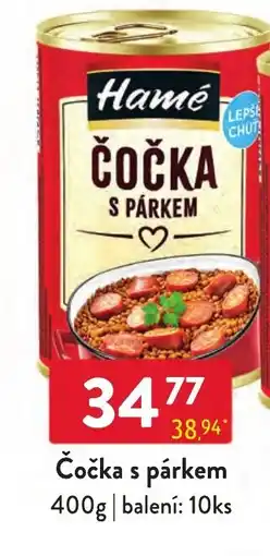 Qanto Hamé čočka s párkem nabídka