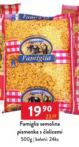 Qanto Famiglia semolina písmenka s číslicemi nabídka