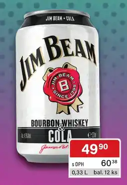 Qanto Jim Beam bourbon whiskey cola nabídka