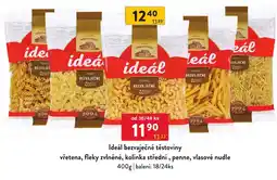 Qanto Ideál bezvaječné těstoviny vřetena, fleky zvlněné, kolínka střední, penne, vlasové nudle nabídka