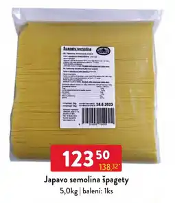 Qanto Japavo semolina špagety nabídka
