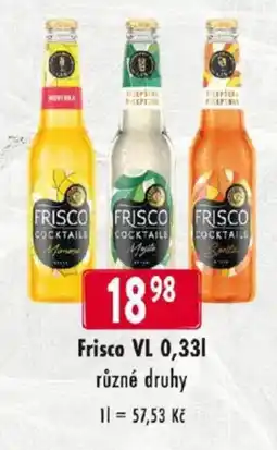 Qanto Frisco cocktails nabídka