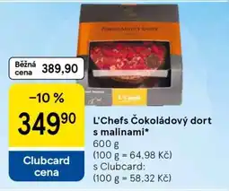 Tesco L'chefs Čokoládový dort s malinami nabídka