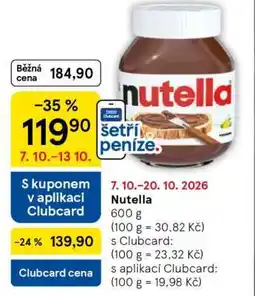 Tesco Nutella nabídka
