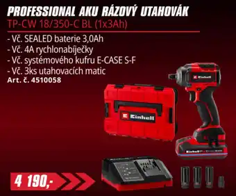 Einhell professional aku rázový utahovák tp-cw 18/350-c bl
