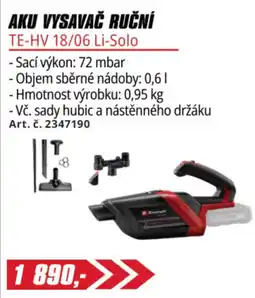 Einhell Karcher AKU VYSAVAČ RUČNÍ TE-HV 18/06 Li-Solo nabídka