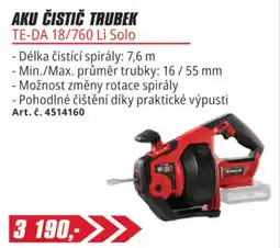 Einhell Makita aku čistič trubek te-da 18/760 li solo nabídka