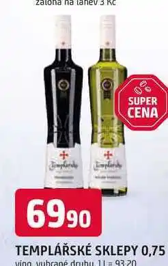 Trefa TEMPLÁŘSKÉ SKLEPY 0,75l víno nabídka