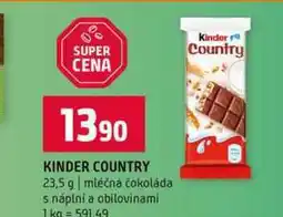 Terno KINDER COUNTRY 23,5 g mléčná čokoláda s náplní a obilovinami nabídka
