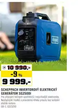 OBI Scheppach invertorový elektrický generátor SG25001 nabídka