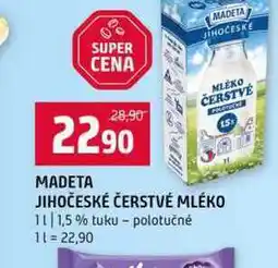 Terno MADETA JIHOČESKÉ ČERSTVÉ MLÉKO 1l 1,5 % tuku polotučné nabídka