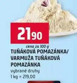 Terno TUŇÁKOVÁ POMAZÁNKA VARMUŽA TUŇÁKOVÁ POMAZÁNKA vybrané druhy nabídka