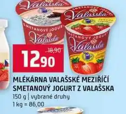 Terno MLÉKÁRNA VALAŠSKÉ MEZIŘÍČÍ SMETANOVÝ JOGURT Z VALAŠSKA 150 g vybrané druhy nabídka
