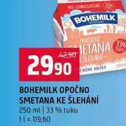 Terno BOHEMILK OPOČNO SMETANA KE ŠLEHÁNÍ 250 ml 33% tuku nabídka