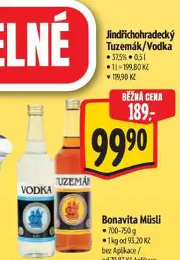 Albert Jindřichohradecký tuzemák/vodka nabídka