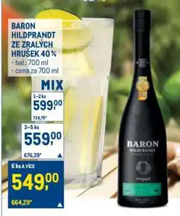 Makro BARON HILDEPRANDT ZE ZRALÝCH HRUŠEK 40 % nabídka