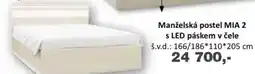 Jamall Manželská postel Mia 2 s LED páskem v čele nabídka