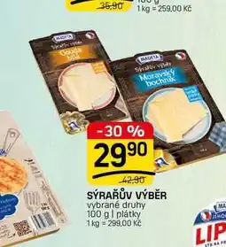 Flop SÝRAŘŮV VÝBĚR vybrané druhy 100 g | plátky nabídka