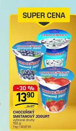 Flop CHOCEŇSKÝ SMETANOVÝ JOGURT vybrané druhy nabídka
