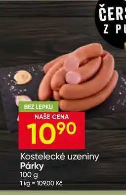 Hruška Kostelecké uzeniny Párky nabídka