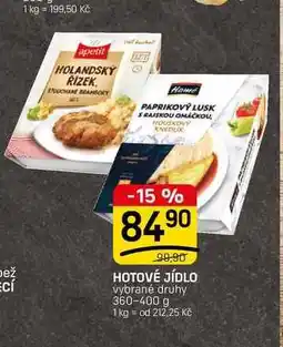 Flop HOTOVÉ JÍDLO vybrané druhy nabídka