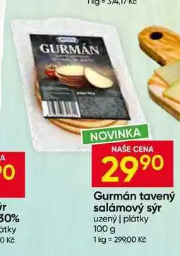 Hruška Gurmán tavený salámový sýr uzený - plátky nabídka