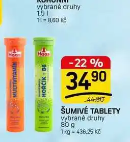 Flop ŠUMIVÉ TABLETY vybrané druhy nabídka