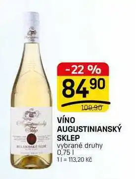 VÍNO AUGUSTINIANSKÝ SKLEP vybrané druhy