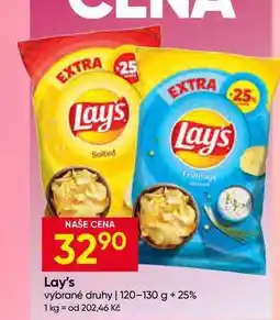 Hruška Lay's vybrané druhy 120-130 g + 25% nabídka