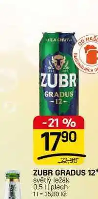 Flop ZUBR GRADUS 12* světlý ležák 0,51 plech nabídka