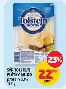 Penny Market SÝR TOLŠTEJN PLÁTKY MILKO protein 30% nabídka
