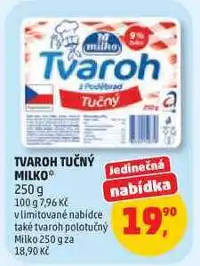 Penny Market Milko Tvaroh z Poděbrad tučný nabídka