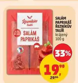 Penny Market SALÁM PAPRIKÁŠ ŘEZNÍKŮV TALÍŘ krájený nabídka