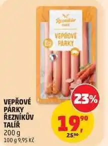 Penny Market VEPŘOVÉ PÁRKY ŘEZNÍKŮV TALÍŘ nabídka